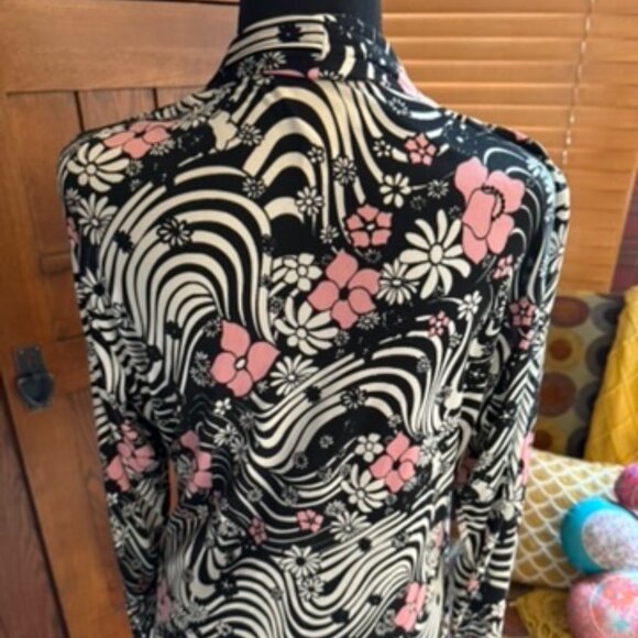 Elana by Tanner Floral Print Silk Wrap Blouse Size 14 - Picture 3 of 6